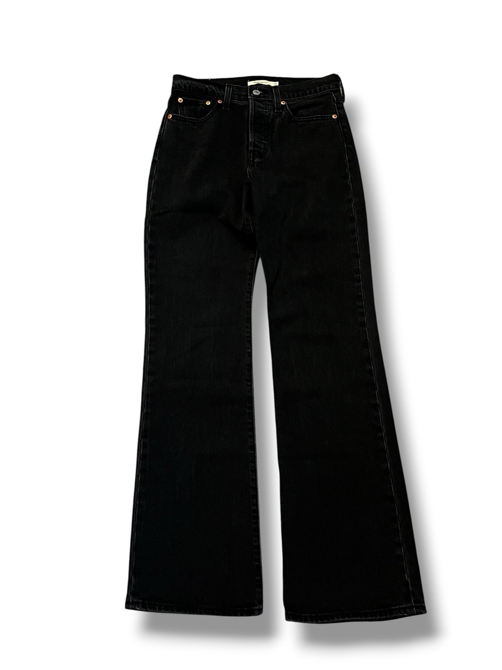 Levis Premium Jeans Wedgie Bootcut Black Size 0/25 Western Button Fly Western